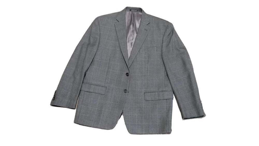 Ralph Lauren  Mens Classic Fit Plaid Stretch Wool Blend‎ Suit Jacket Gray 44L